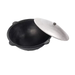 Чугунный казан с алюминиевой крышкой 12 л. круглое дно (вид b)